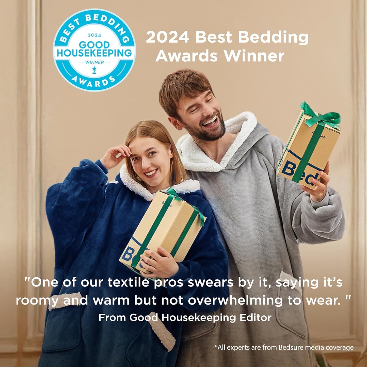 Bedsure Blanket Hoodie, Wearable Blanket for Adults & Kids as Gifts for Women Men, Birthday Gifts for Women Mom Girl Sherpa Oversized Hoodie, Aqua Blue, Standard