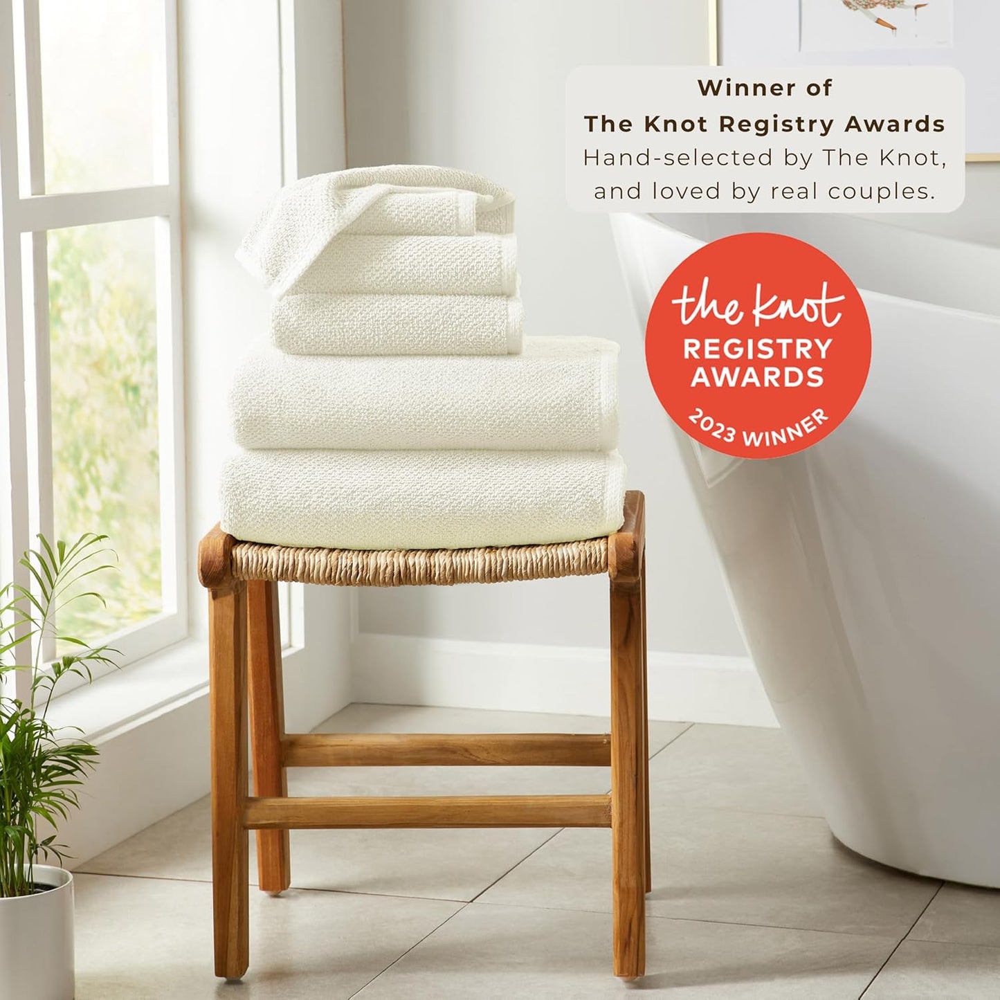 Great Bay Home Ivory Bath Sheet - 100% Cotton Oversized 2 Pack 68x35 Towel Set - Absorbent, Quick-Drying, Durable Bath Sheet for Bathroom Decor - Low-Twist, Two-Ply Fibers