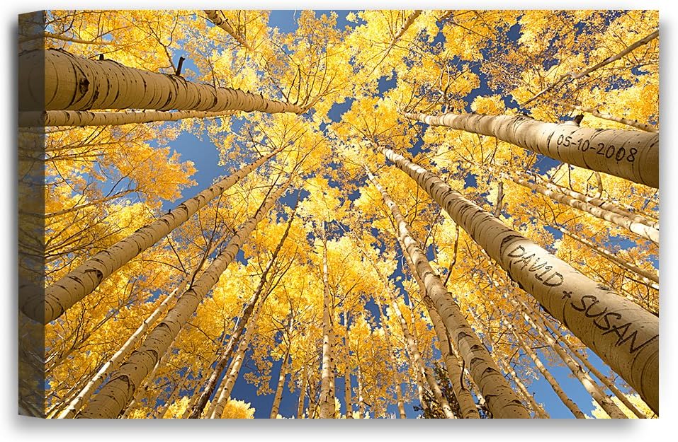 IPIC - Fall in Love, Personalized Artwork with Names and Date on, Customized Gift for Anniversary,Wedding,Birthday and Holidays. 18x12