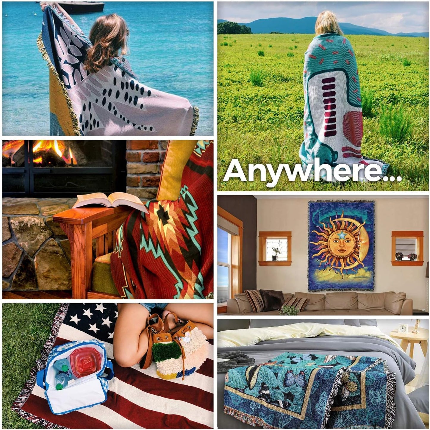 Pure Country Weavers Personalized Woven Photo Blanket - Not Printed - Custom Gift Picture Tapestry Throw 100% Cotton - Made in The USA (60x80)