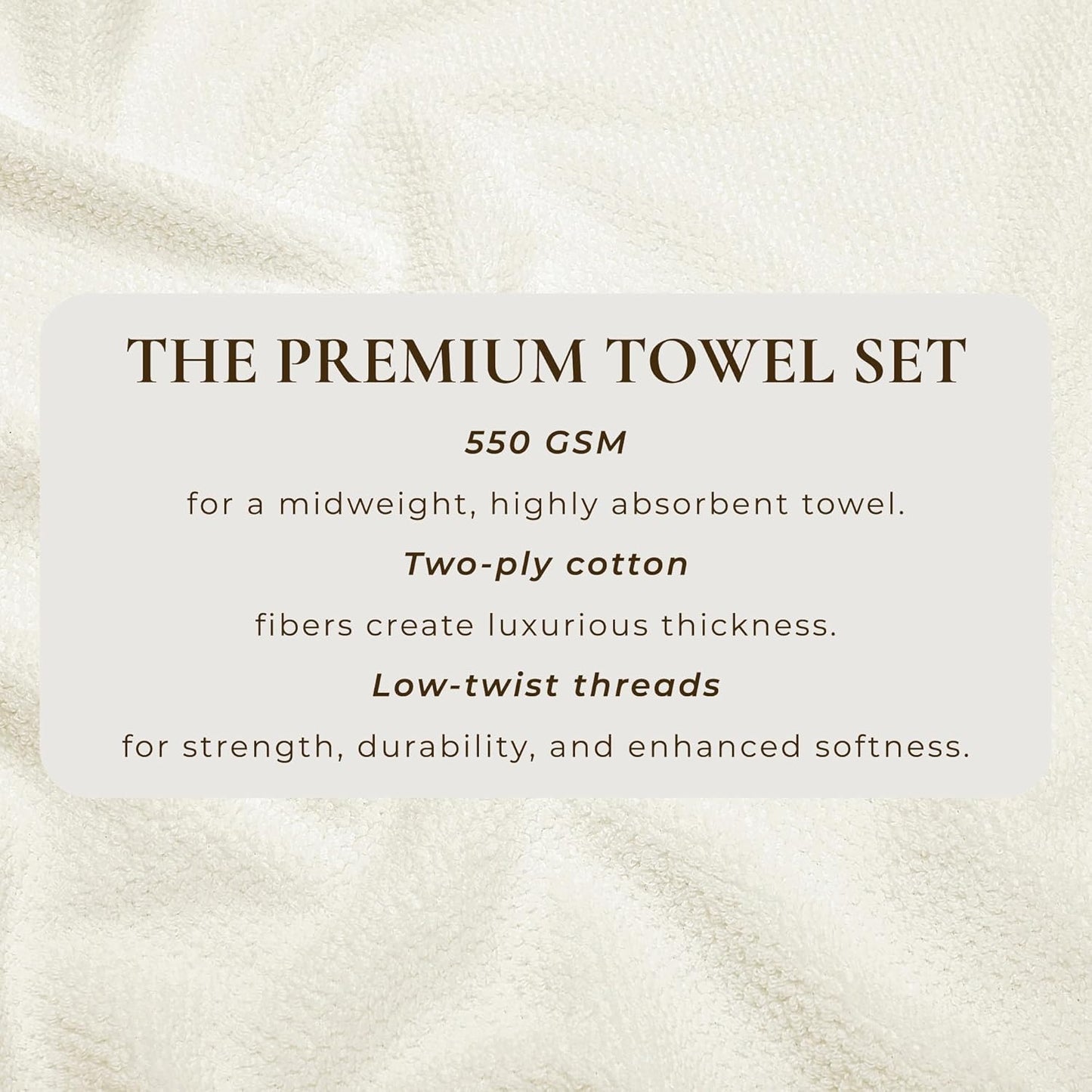 Great Bay Home Ivory Bath Sheet - 100% Cotton Oversized 2 Pack 68x35 Towel Set - Absorbent, Quick-Drying, Durable Bath Sheet for Bathroom Decor - Low-Twist, Two-Ply Fibers
