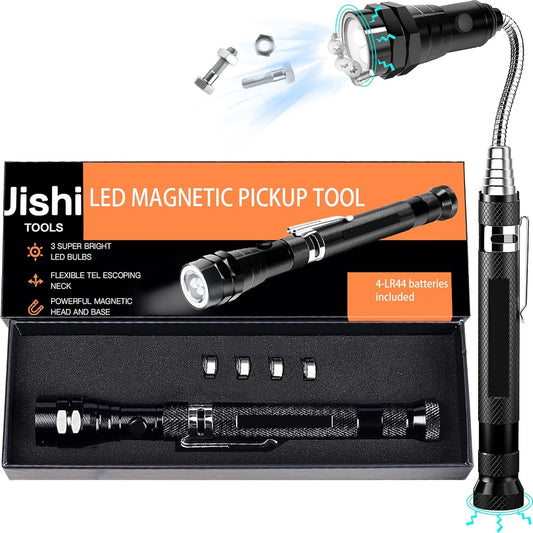 Gifts for Men, Magnetic Pickup Tool Birthday Gifts for Men Dad Gifts for Dad Him Husband from Daughter Son Wife, Telescoping Magnet w/LED Flashlight Cool Gadgets for Mens Stocking Stuffers for Adults