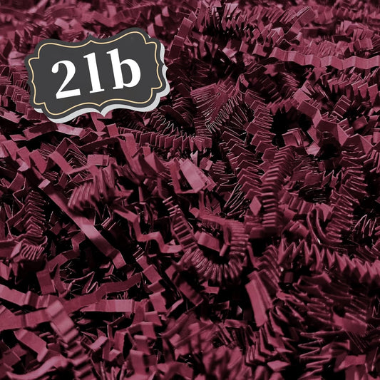 ZEBMOON 2 LB Burgundy Crinkle Cut Paper Shred Filler Great for Gift Wrapping, Basket Filling, Birthday, Wedding, Halloween, Thanksgiving, Christmas Day, New Year Party Decorations Filling Supplies