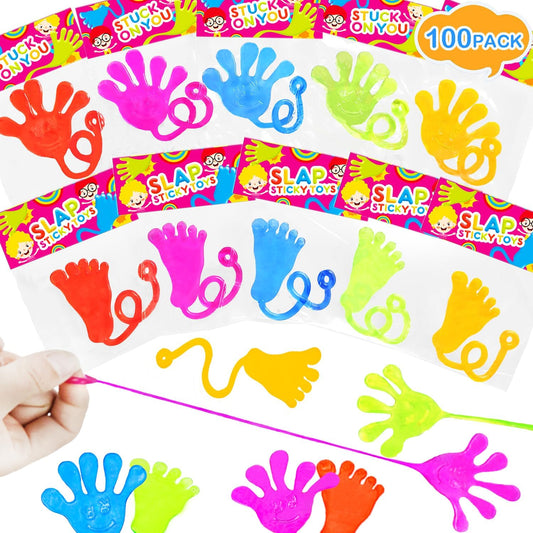 Large Sticky Hands Bulk Party Favors Supplies Toy Gifts for Kids (100 PCS),Birthday Goodie Bag Stuffer Fillers for Toddlers,Class Non Candy Treats Prizes Pinata Parade Throws Giveaways for Boys Girls