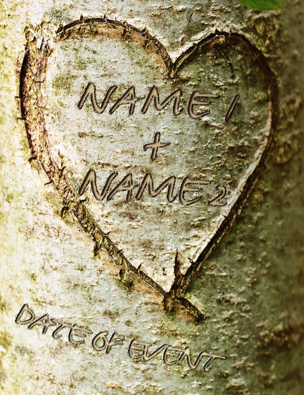 IPIC - Love Evergreen, Personalized Artwork with Names and Date on, Customized Gift for Anniversary,Wedding,Birthday and Holidays. 30x20