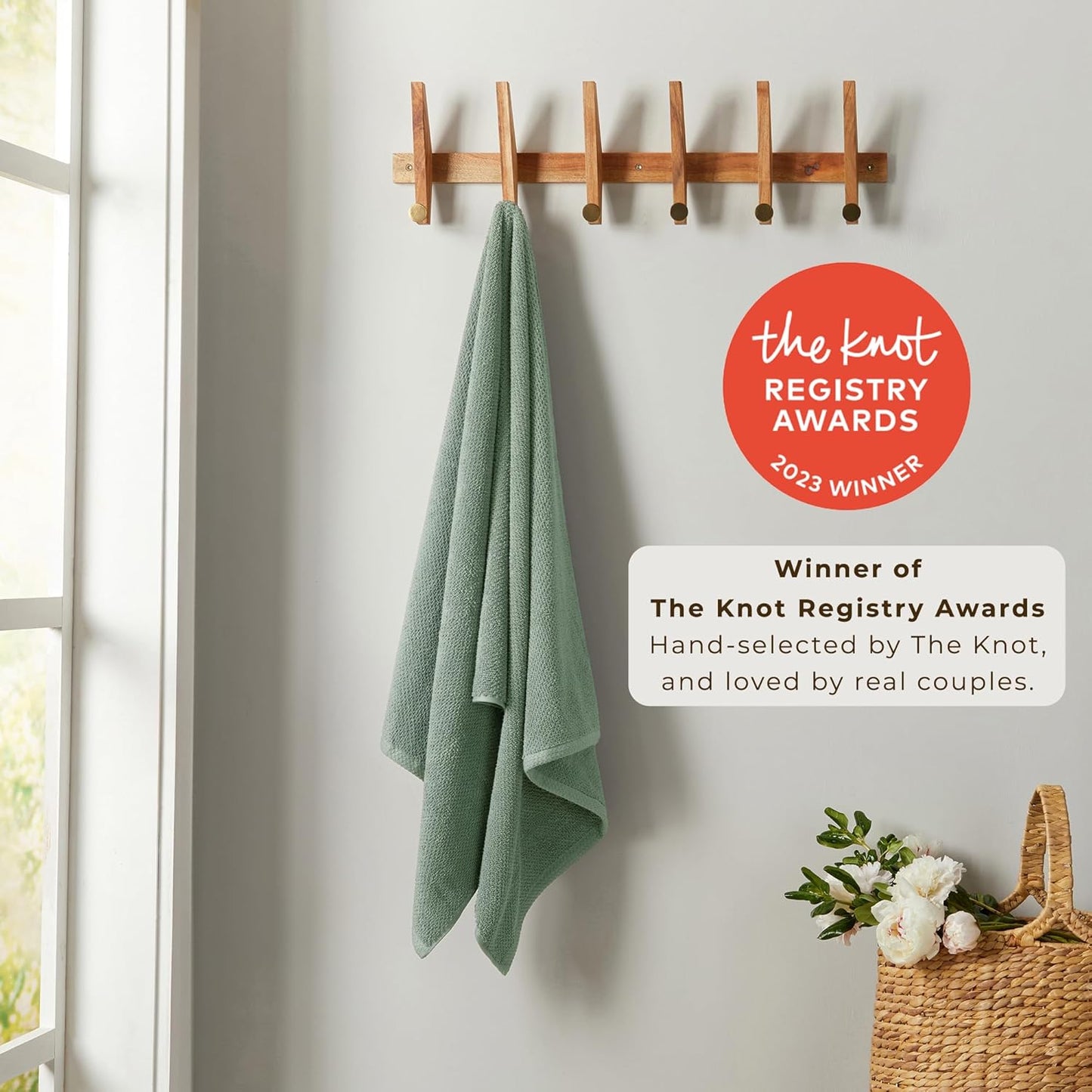 Green Bath Towels - 100% Cotton 4 Pack 54x27 Bath Towel Set - Absorbent, Quick-Drying, Durable Towels for Bathroom Decor - Low-Twist, Two-Ply Fibers (Eucalyptus)