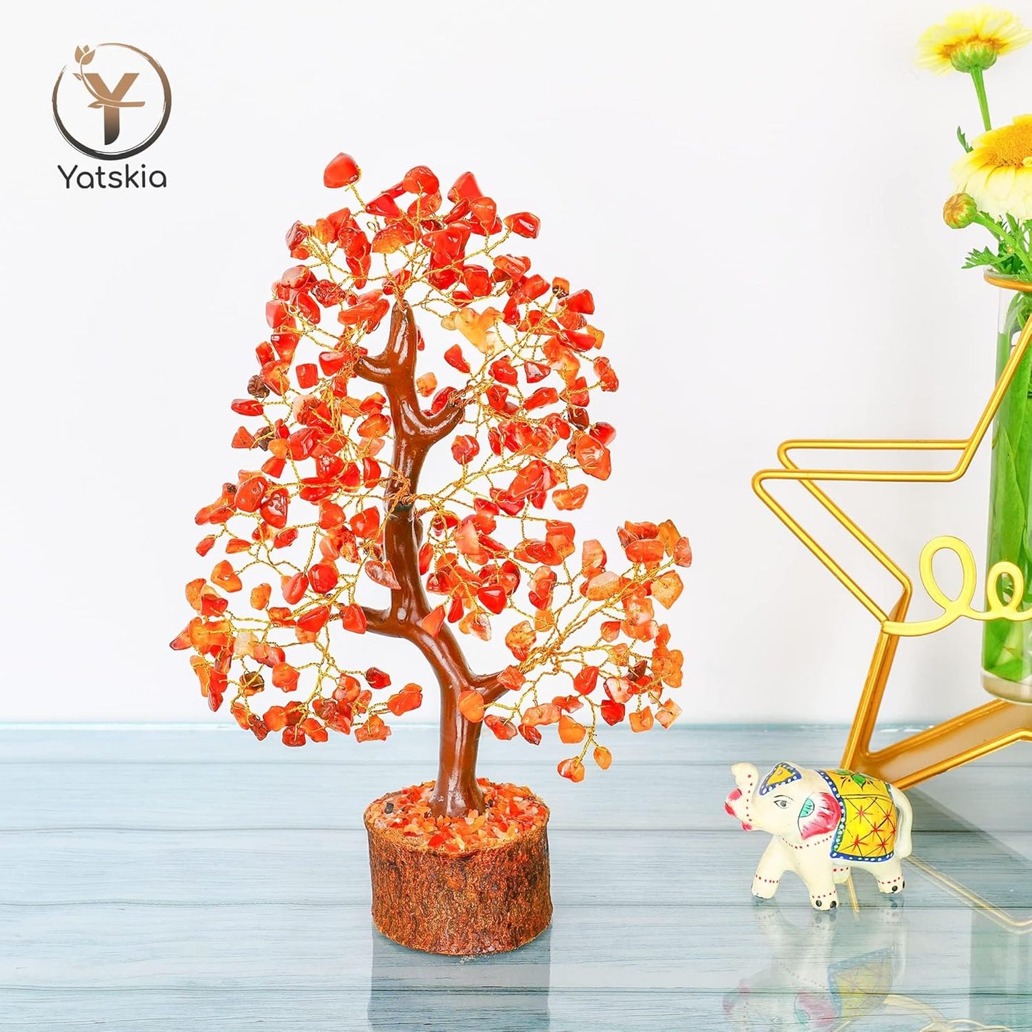 Carnelian Crystal Tree - Home Decor - Bonsai Tree - Tree of Life Decor - Spiritual Decor - Crystal Decor - Good Luck Gifts - Meditation Accessories - Money Tree - Desk Decor - Good Luck Charms