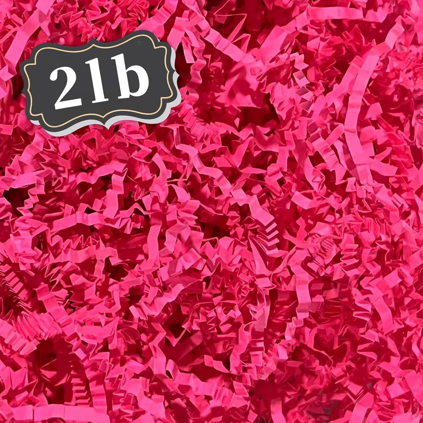 2 LB Fluorescent Pink Crinkle Cut Paper Shred Filler Great for Gift Wrapping, Basket Filling, Birthday, Wedding, Halloween, Thanksgiving, Christmas Day, New Year Party Decorations Filling Supplies