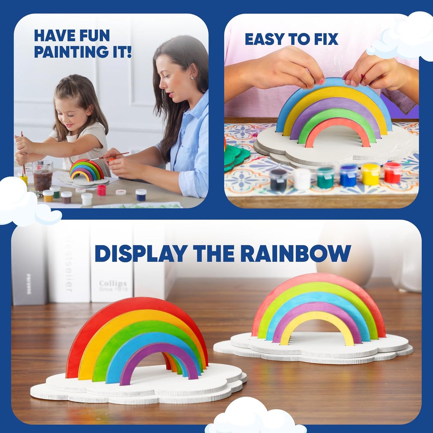 Rainbow Painting Set for Kids 9 Pcs - Bulk Stockings & Birthday Goodie Bag Stuffer - Kids Party Favors Toy Return Gifts - Pinata Stuffers - Classroom Treasure Box Carnival Prizes