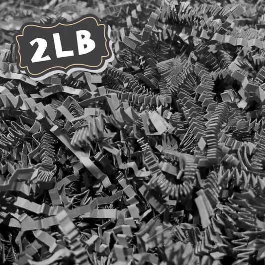 ZEBMOON 2 LB Grey Crinkle Cut Paper Shred Filler Great for Gift Wrapping, Basket Filling, Birthday, Wedding, Halloween, Thanksgiving, Christmas Day, New Year Party Decorations Filling Supplies
