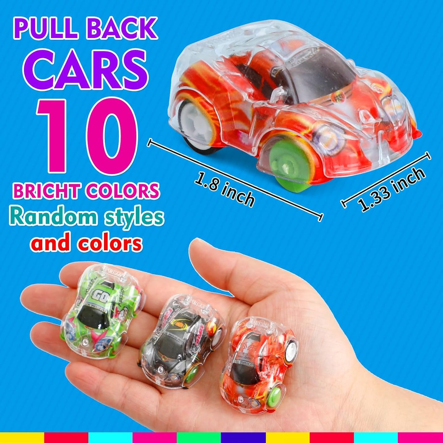 Worgree 50 Pcs Mini Pull Back Cars, Small Race Car Toys Bulk Party Favors for Kids 4-8 8-12 Treasure Box Toys for Classroom Prizes Pinata Goodie Bags Stuffers Birthday Gifts for Boys Girls Toddlers