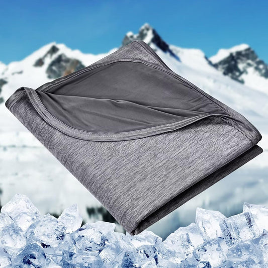 HOMFINE Cooling Blankets for Hot Sleepers - Summer Blanket Thin Lightweight Breathable Soft Double Side Enhanced Cooling for Bed Couch Sofa, Keep Cool for Night Sweats (Black, 108 x 90 inches)