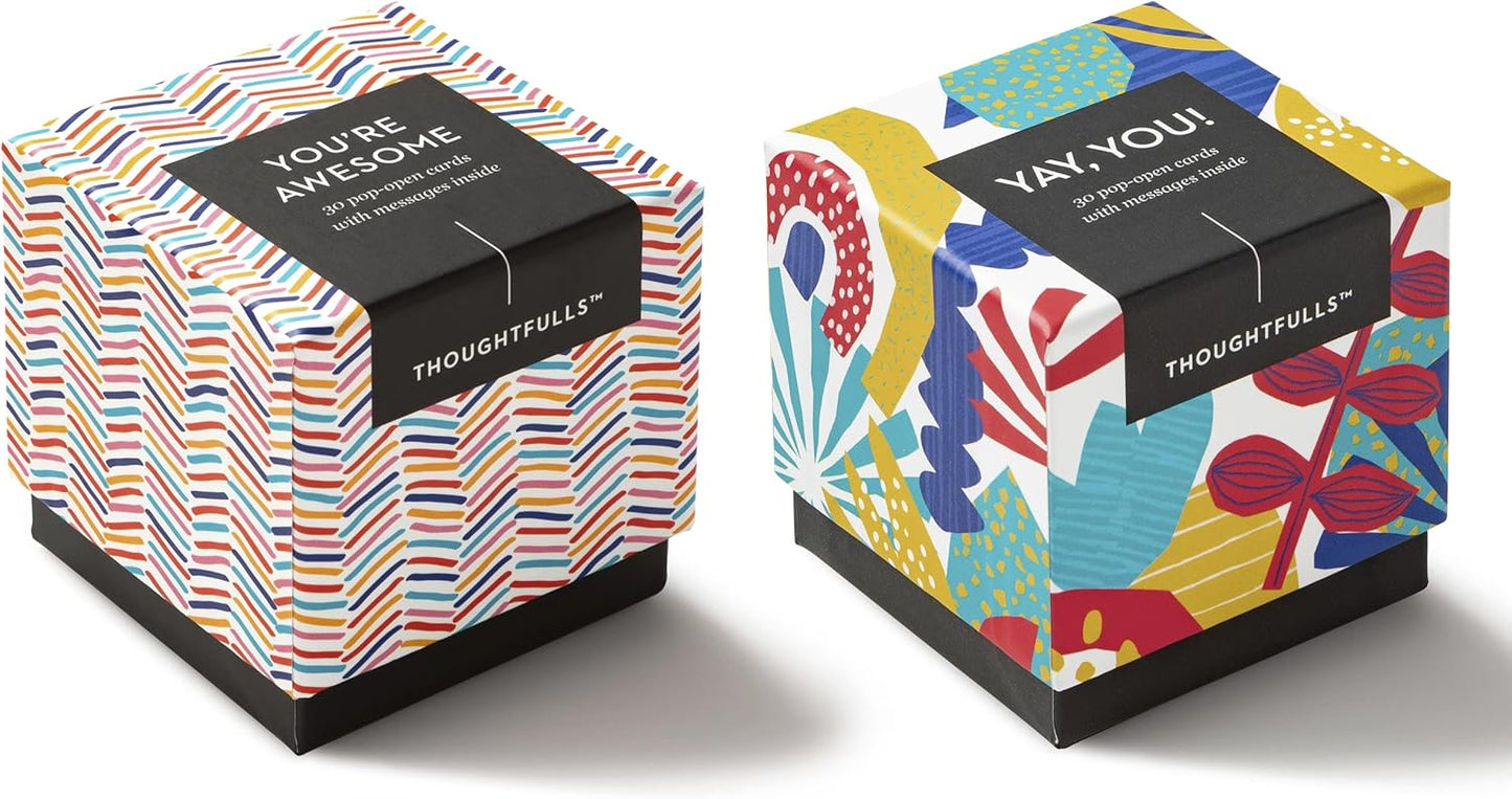 Compendium ThoughtFulls Pop-Open Cards — 2-Pack of You're Awesome, Yay, You! — 60 Pop-Open Cards, Each with a Different Message Inside