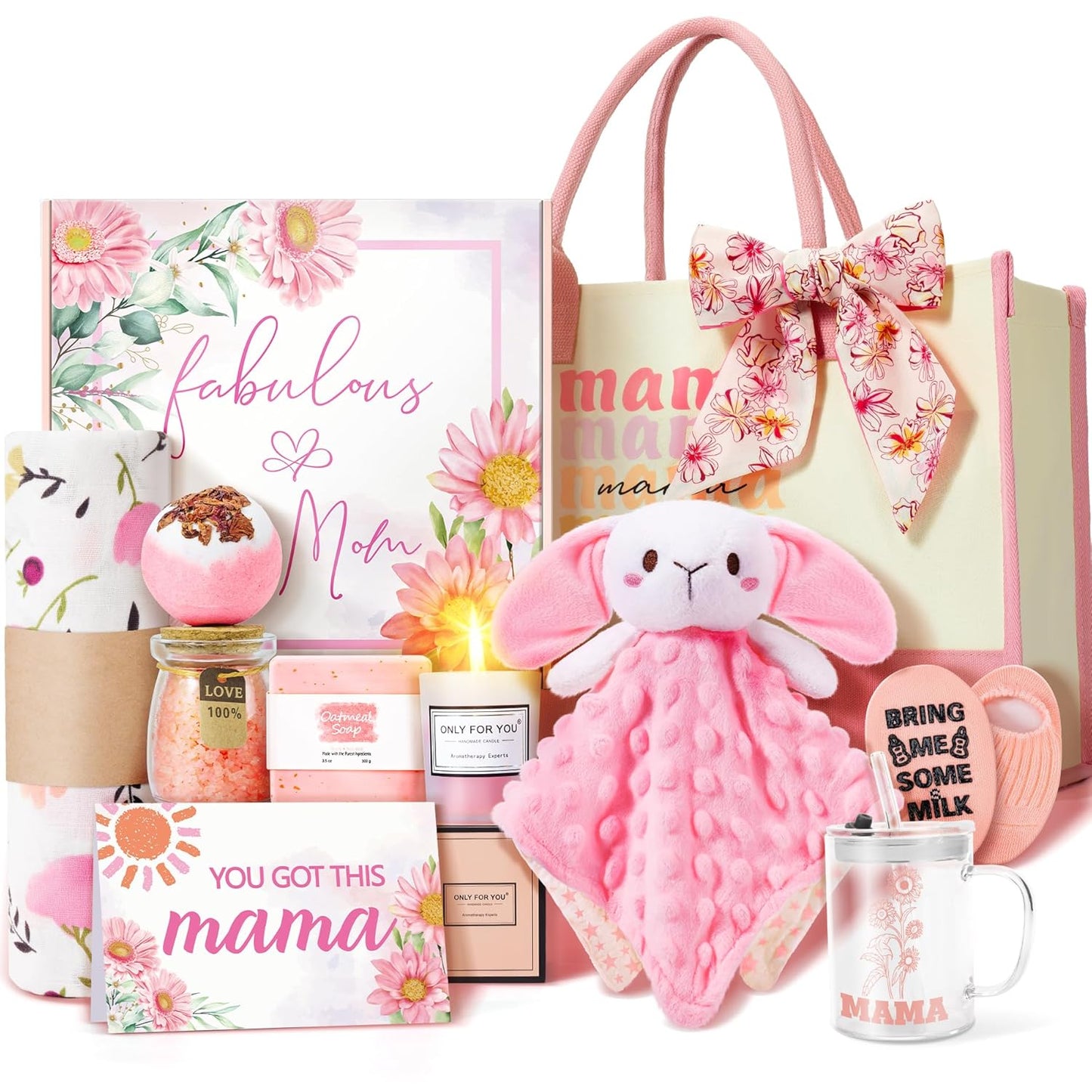 New Mom Gifts & Baby Girl Gift Set for Newborn,12PCS Baby Shower Gifts, Newborn Baby Girl Gifts,Pregnancy Gifts for Expecting Mom,New Mom Care Package After Baby, Pregnancy Gifts for Women and Baby