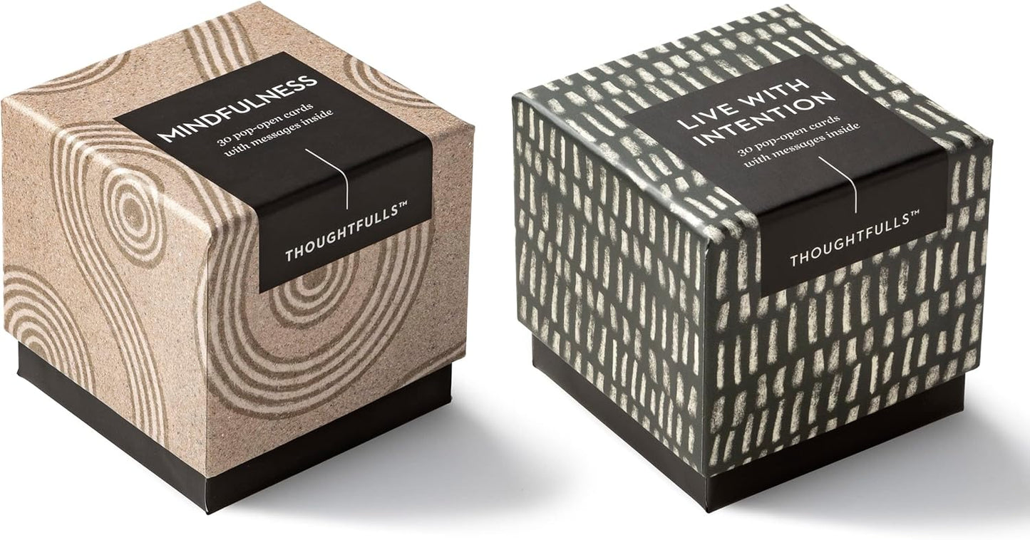 Compendium ThoughtFulls Pop-Open Cards — 2-Pack of Mindfulness, Live with Intention — 60 Pop-Open Cards, Each with a Different Message Inside