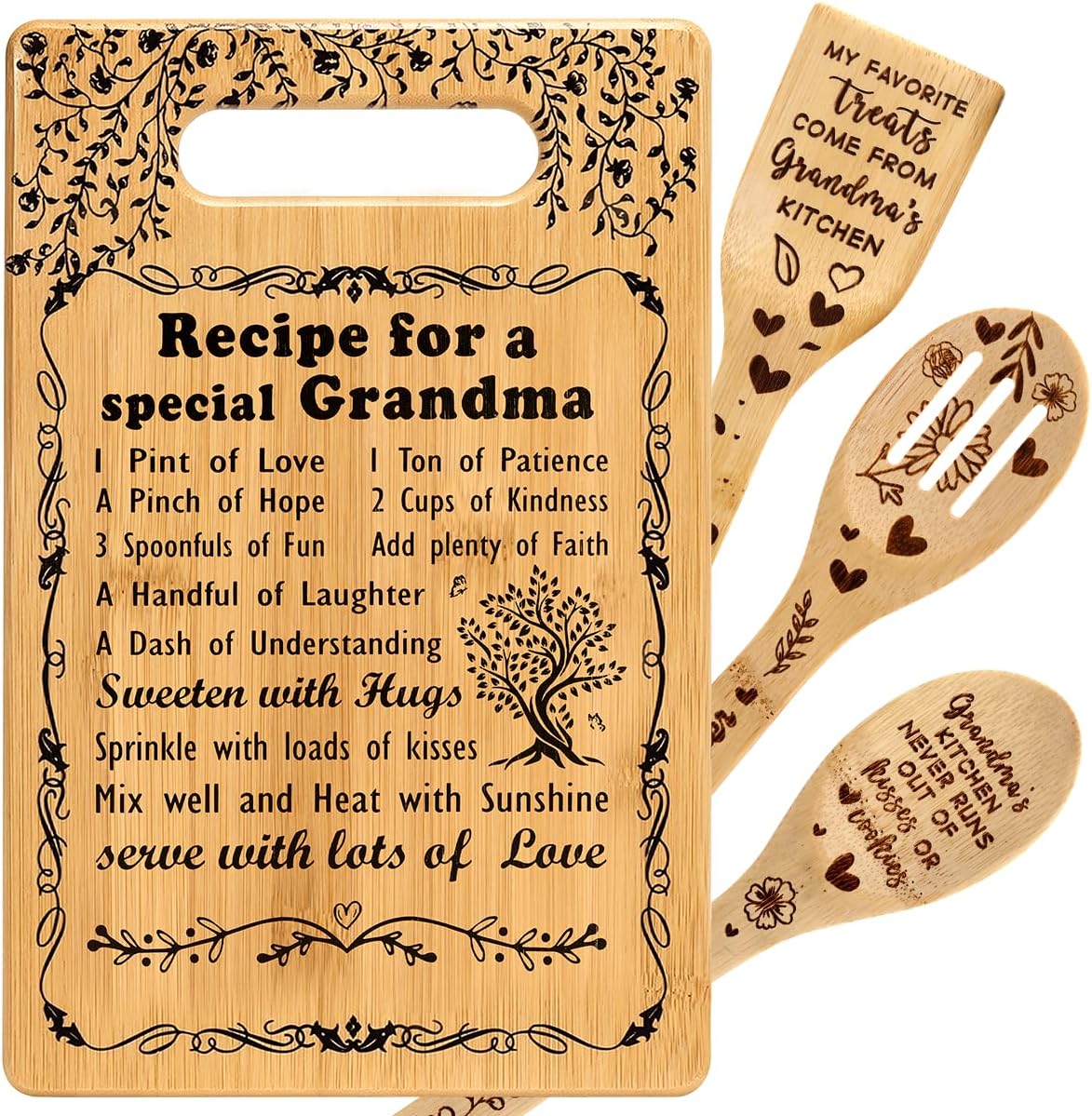 Grandma Christmas Birthday Gifts from Grandchildren Grandkids Nana Gifts Great Grandma Gifts Best Grandma Ever Presents for Grandma for Gigi Mimi Nana Grandmother Cutting Boards for The Kitchen