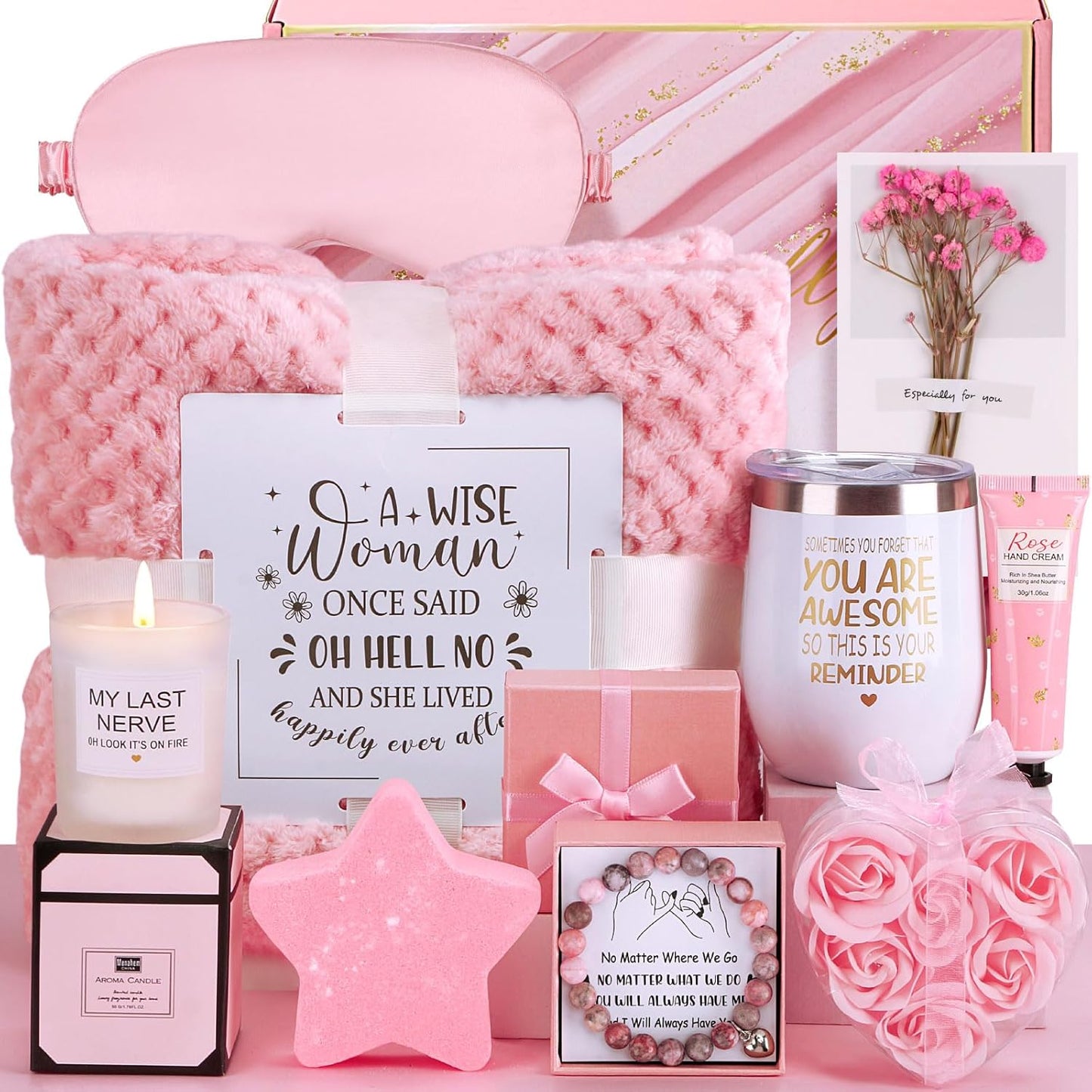 Best Friend Birthday Gifts for Women Self Care Package, Funny Friendship Gifts for Friends Female Bestie BFF Sisters, Christmas Gift for Bestfriend Mom Her Wife Girlfriend, Unique Spa Gift Baskets