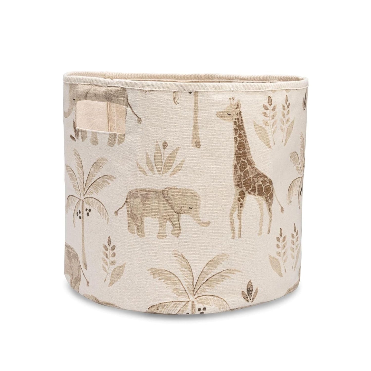Crane Baby Safari Animal Nursery Storage Basket, Collapsible Fabric Toy Bin, Jungle Themed Organizer for Playroom, Gender Neutral Decor Safari Animal 13 x 12 Inches