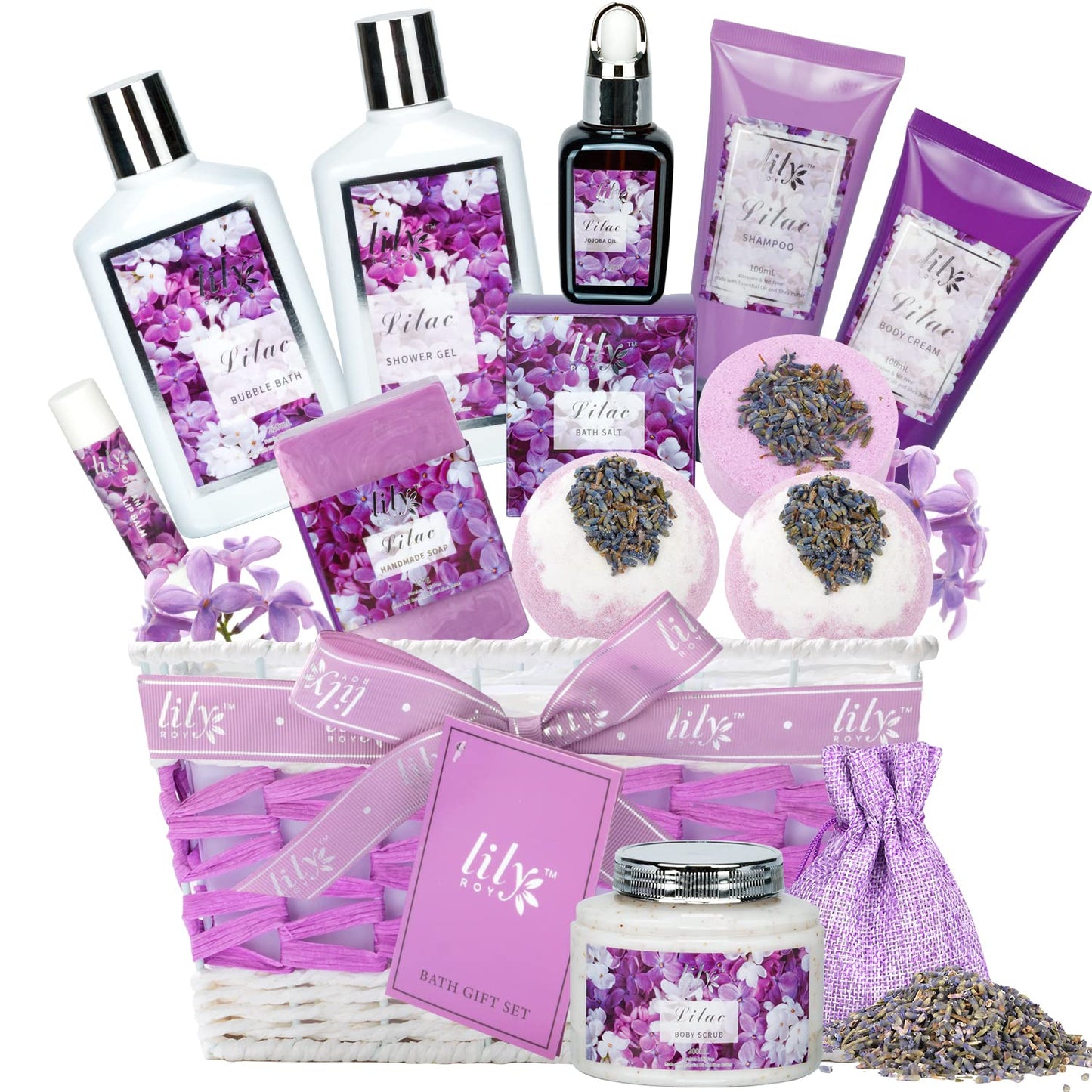 Bath & Body Gift Set for Mothers Day - Luxury 18-Piece Spa Gift Basket for Women, Pampering Bath Set with Bath Bomb | Christmas, Birthday Gifts, Perfect Holiday Gift for Her & Mom All Occasions