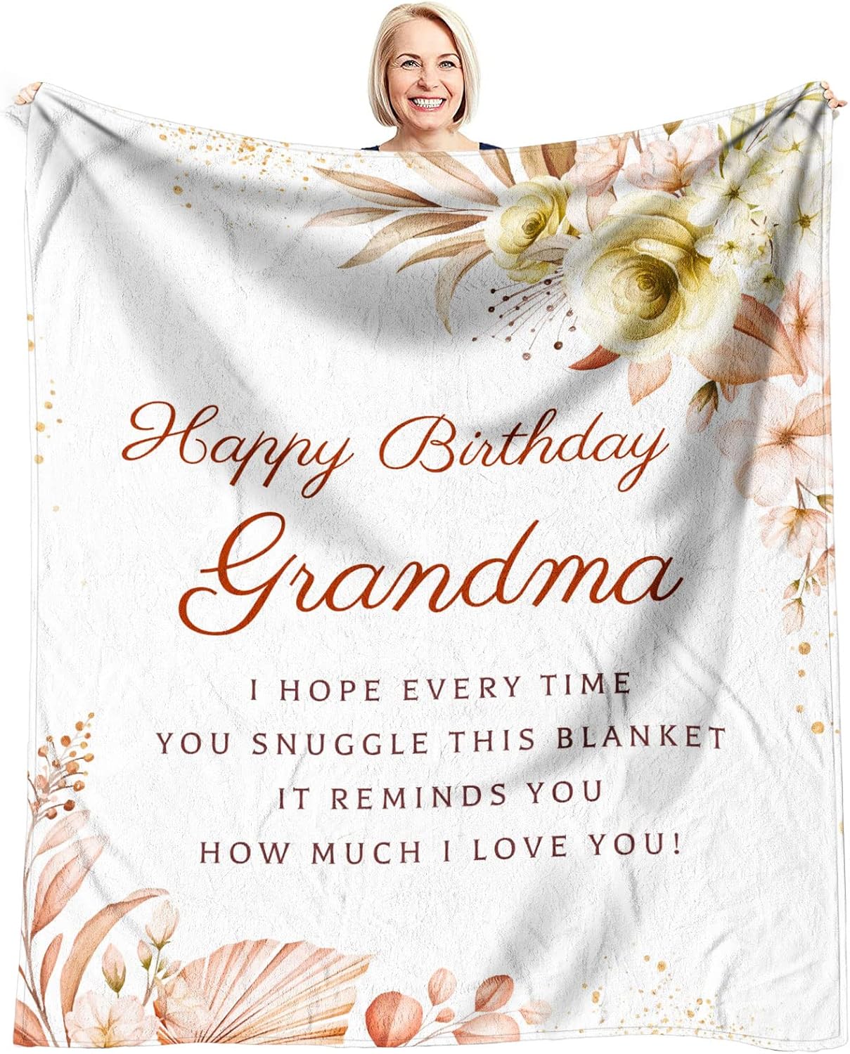 Grandma Birthday Gifts from Granddaughter, Best Birthday Gifts for Grandma, Grandmother Birthday Gifts from Grandchildren, Birthday Presents for Grandmother Throw Blanket 60 x 50 Inch