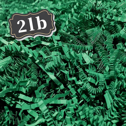 ZEBMOON 2 LB Green A Crinkle Cut Paper Shred Filler Great for Gift Wrapping, Basket Filling, Birthday, Wedding, Halloween, Thanksgiving, Christmas Day, New Year Party Decorations Filling Supplies
