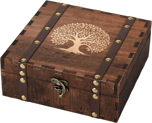 AW BRIDAL Tree of Life 메모리 기념품 상자, 잠금 장치가 있는 나무 선물 상자, 기념일, 결혼식, 브라이덜 샤워, 약혼 선물, 커플, 신부 선물