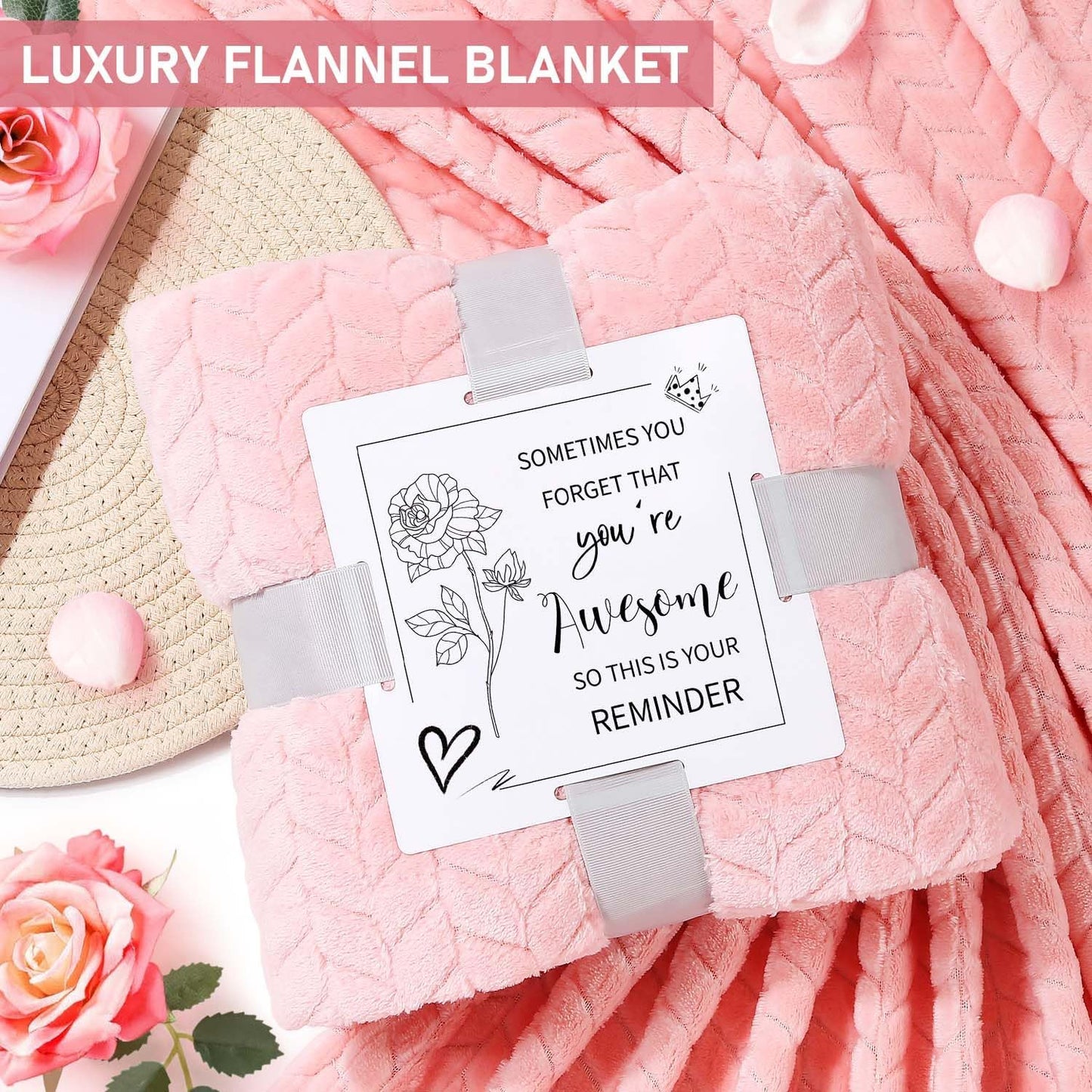 Happy Birthday Gifts for Women Self Care Gift, Relaxing Care Package Get Well Soon Spa Gift Basket with Luxury Blanket, Mothers Day, Brithday Gifts for Mom Her Friend Sister Wife