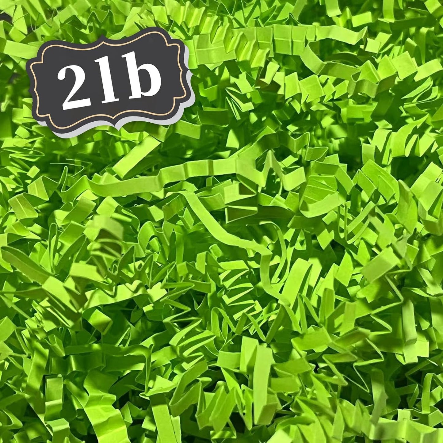 2 LB Fluorescent Green Crinkle Cut Paper Shred Filler Great for Gift Wrapping, Basket Filling, Birthday, Wedding, Halloween, Thanksgiving, Christmas Day, New Year Party Decorations Filling Supplies