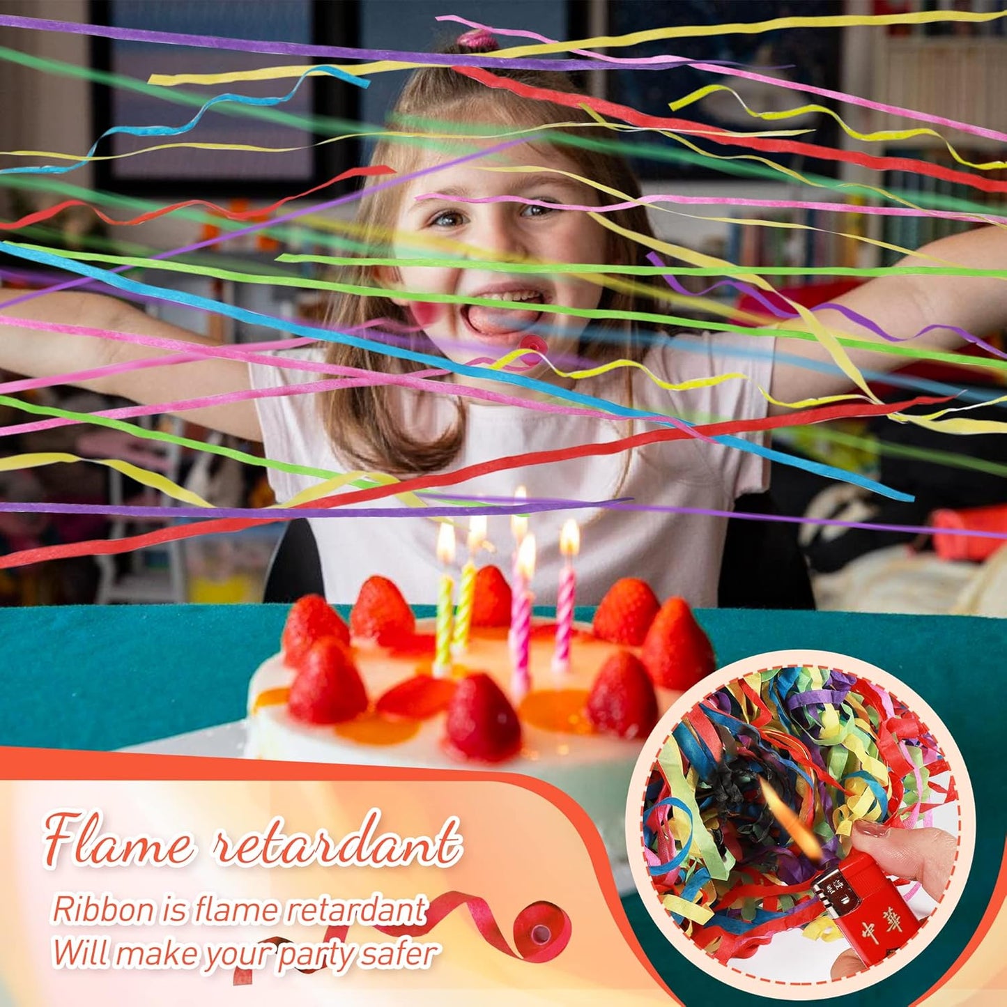 Streamer Poppers,12Pack Colorful Hand Throw Party Poppers,No Mess Confetti Poppers for Birthday,Wedding,Celebrations,School Opening,Graduation,Retirement Party (Orange)
