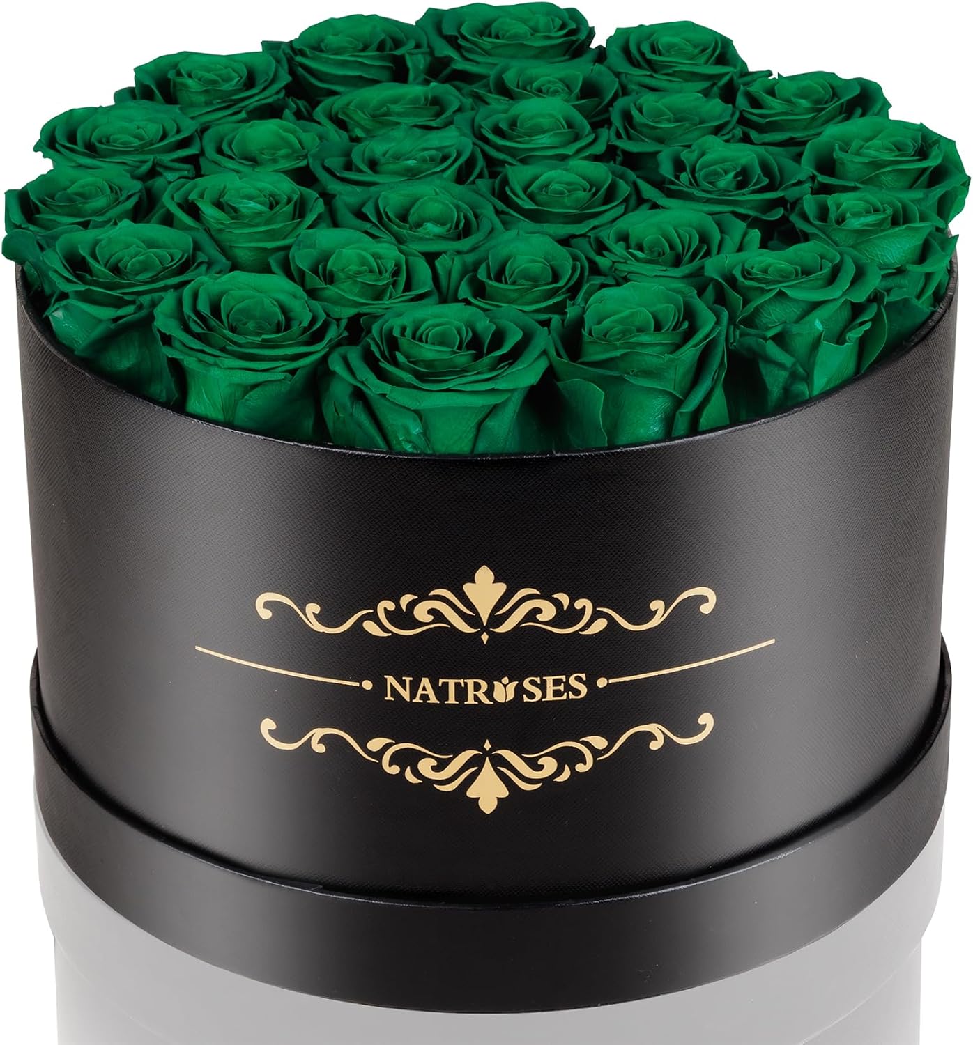 NATROSES 27 Piece Forever Preserved Roses in a Box, Preserved Flowers for Delivery Birthday, Flowers Gifts for Mothers Day, Forest Green