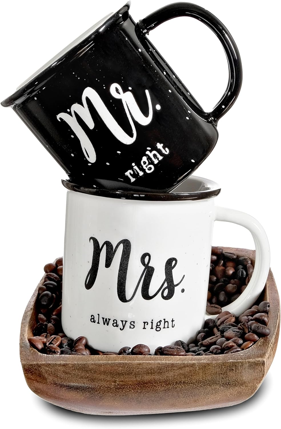 MAINEVENT Mr Right Mrs Always Right Mug 11 Ounce Set of 2, Coffee Mug His and Hers Couple Gift