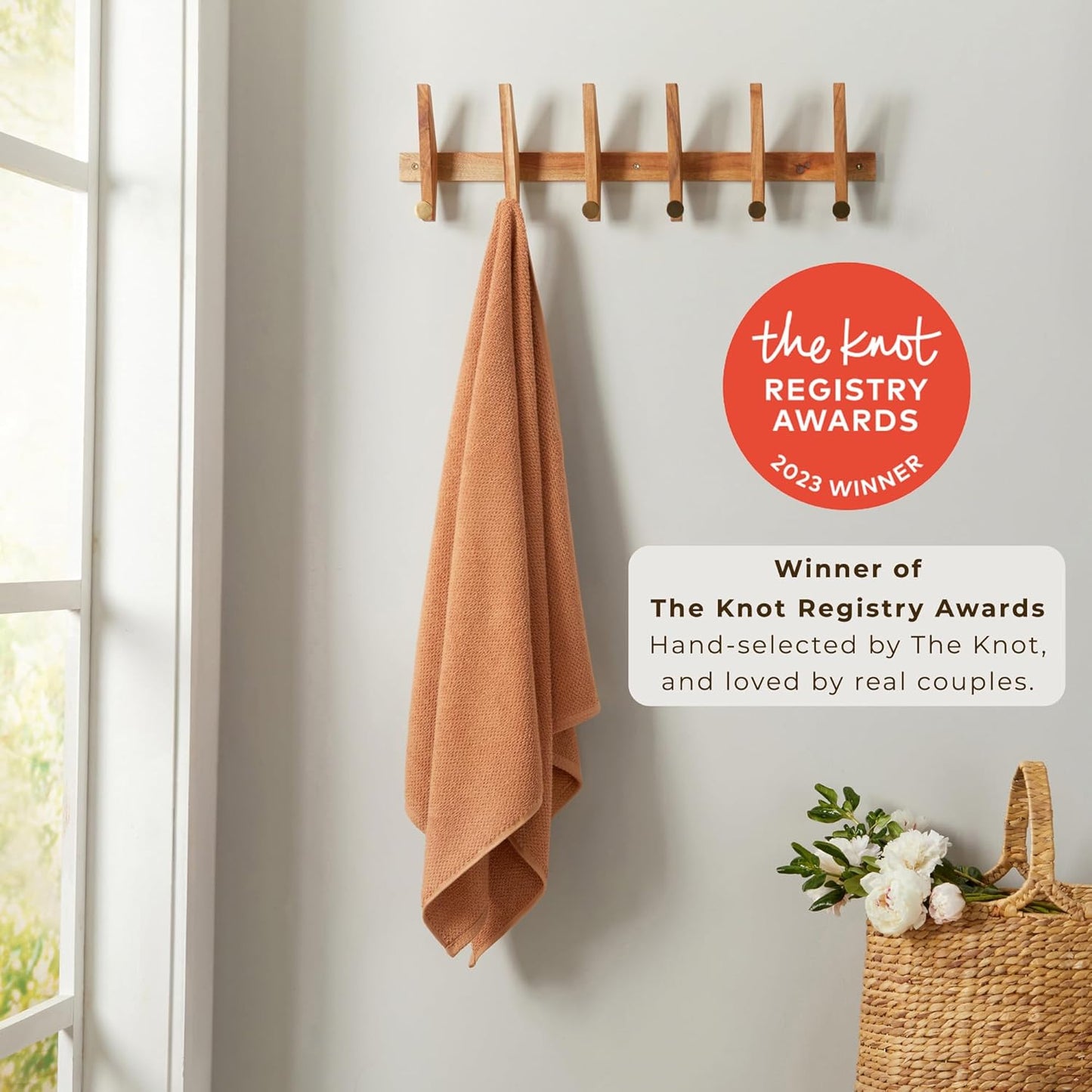 Great Bay Home Orange Hand Towels - 100% Cotton 6 Pack 26x16 Hand Towel Set - Absorbent, Quick-Drying, Durable Towels for Handroom Decor - Low-Twist, Two-Ply Fibers (Clay)