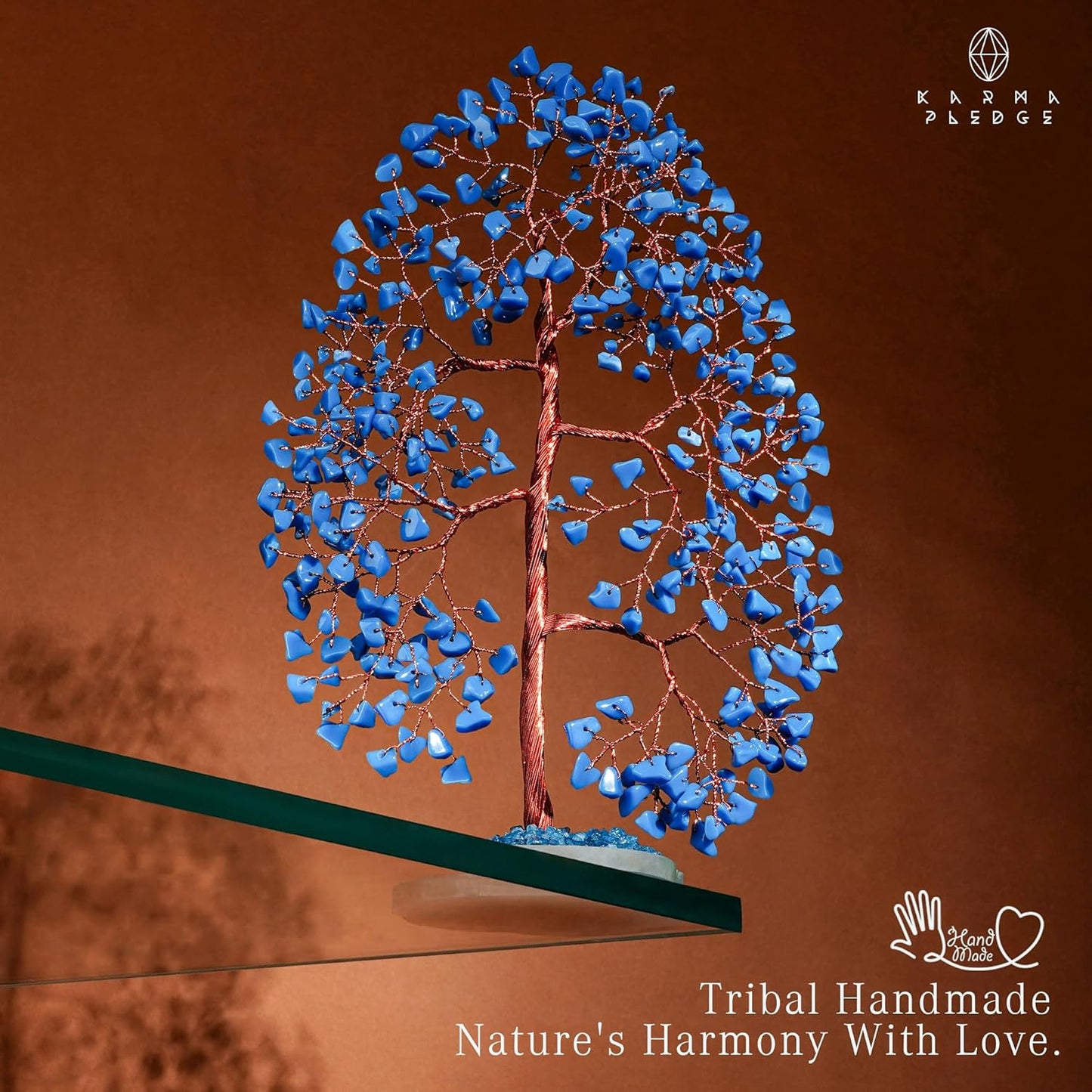 Crystal Trees for Home and Office Decoration, Turquoise Chakra Healing Crystals Feng Shui Handmade Trees for Positive Energy, Money, Good Luck, Christmas Decor, Birthday Gifts for Women, Mom