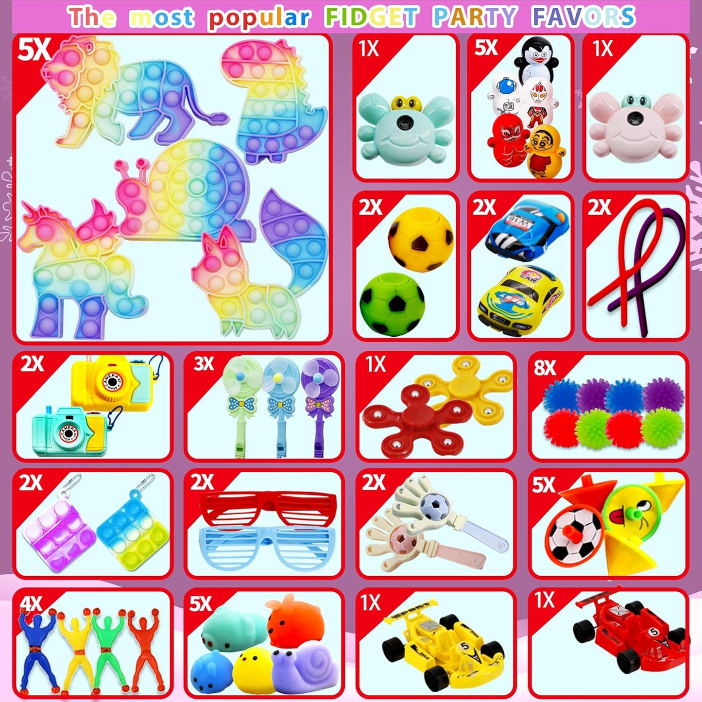 1000+ PCS Party Favors for Kids, Fidget Toys Pack, Birthday Gift,Christmas Stocking Stuffers,Christmas Gift,Treasure Box, Goodie Bag Stuffers, Carnival Prizes,Pinata Filler Sensory Toy for Classroom