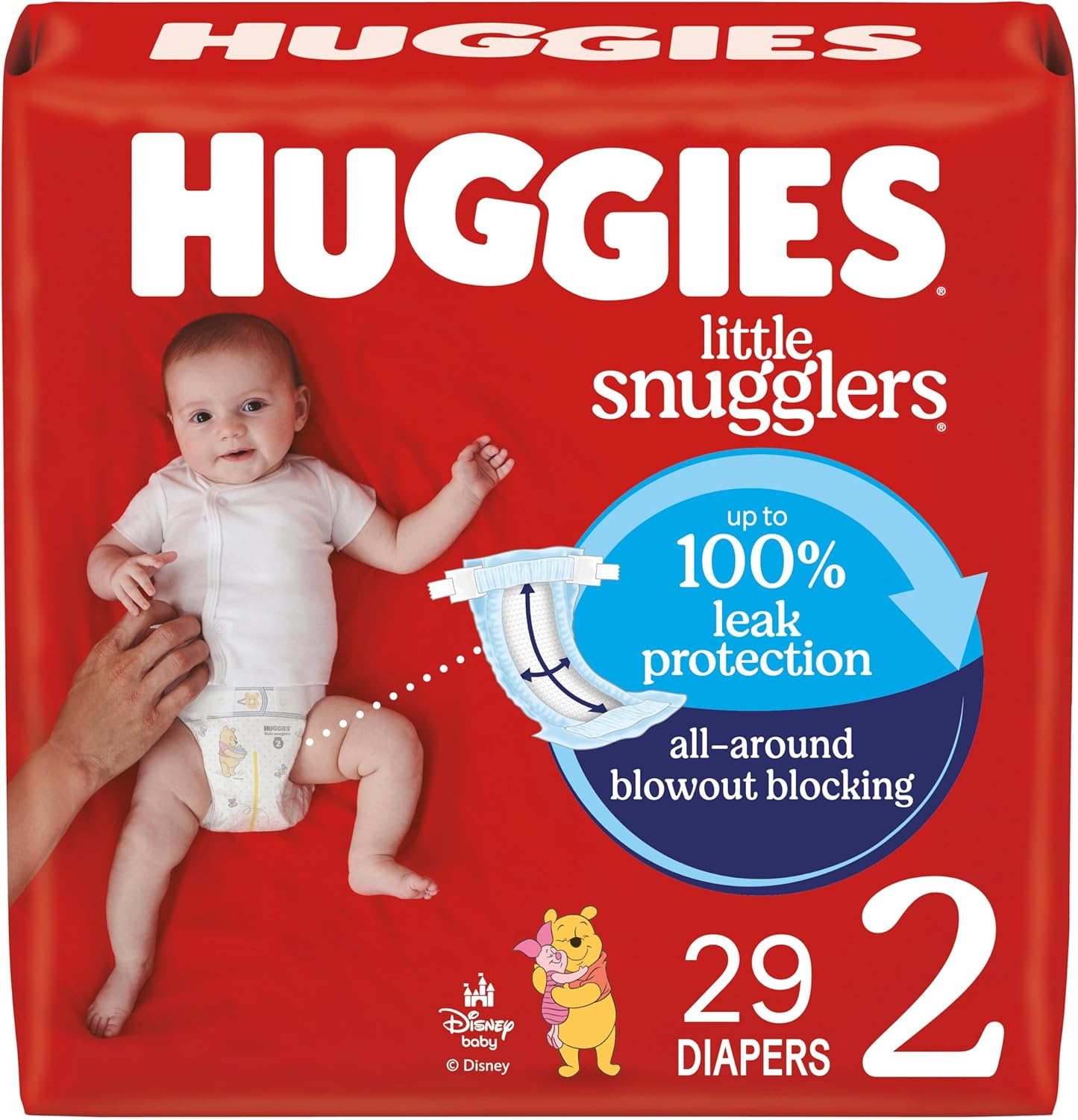 Huggies Size 2 Diapers, Little Snugglers Baby Diapers, Size 2 (12-18 lbs), 29 Count, Packaging May Vary