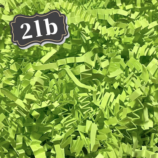 ZEBMOON 2 LB Green C Crinkle Cut Paper Shred Filler Great for Gift Wrapping, Basket Filling, Birthday, Wedding, Halloween, Thanksgiving, Christmas Day, New Year Party Decorations Filling Supplies