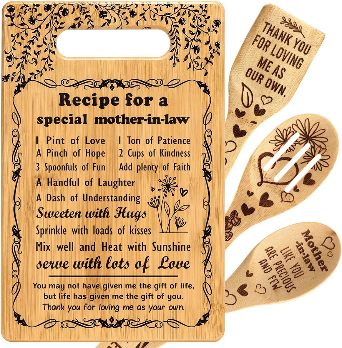 Great Gifts for Mother in law Mother of the Bride Groom Gifts from Daughter Son in Law Best Mother in Law Birthday Christmas Wedding Gift to My Mother in law Cutting Boards Set