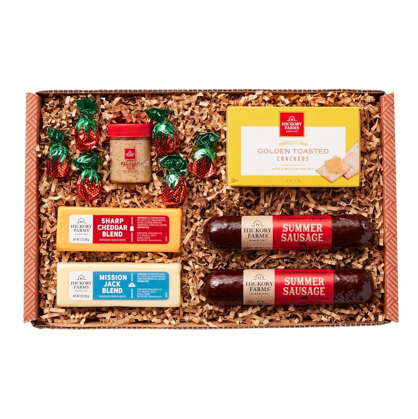 Hickory Farms Farmhouse Meat & Cheese Food Gift Basket (Small) - Box Set | Charcuterie Board Food | Summer Sausage | Father's Day | Mother's Day | Easter | Christmas | Holiday | Housewarming | Gourmet | Sympathy | Care Package