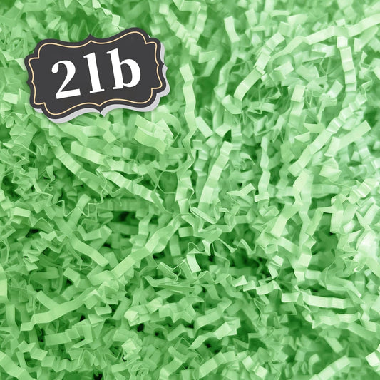 ZEBMOON 2 LB Light Green Crinkle Cut Paper Shred Filler Great for Gift Wrapping, Basket Filling, Birthday, Wedding, Halloween, Thanksgiving, Christmas Day, New Year Party Decorations Filling Supplies