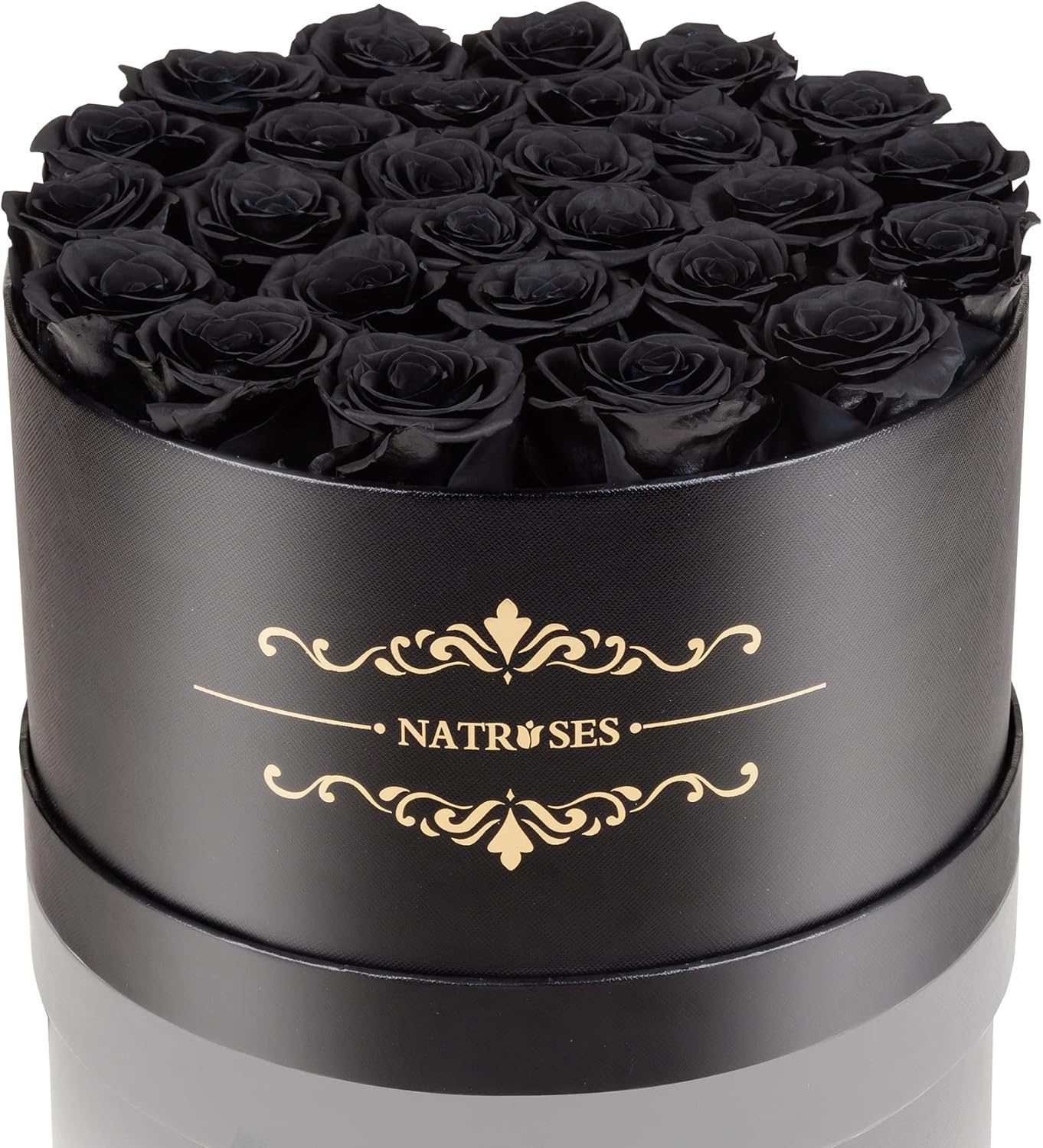 NATROSES 27 Piece Forever Preserved Roses in a Box, Preserved Flowers for Delivery Birthday, Flowers Gifts for Mothers Day, Black