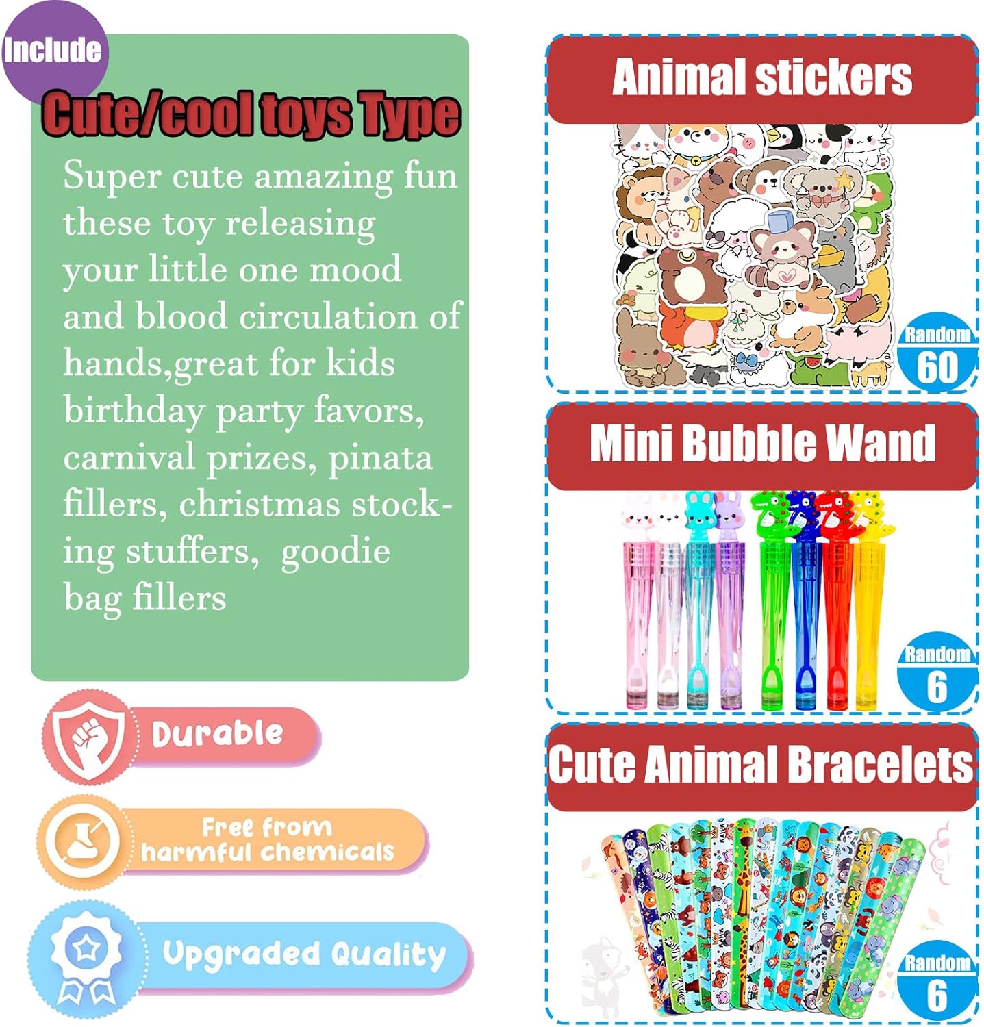 105 PCS Assortment Party Favors Toys for kids, Premium Mini Ctue Favors for All Ages kids Grils,Prize Box Toys,Goody Bag Fillers,pinata stuffers,Carnival Prizes for Boys and Girls 4-10