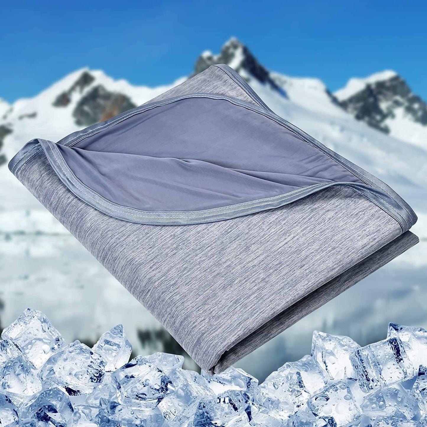 HOMFINE Cooling Blankets for Hot Sleepers - Summer Blanket Thin Lightweight Breathable Soft Double Side Enhanced Cooling for Bed Couch Sofa, Keep Cool for Night Sweats (Blue, 108 x 90 inches)