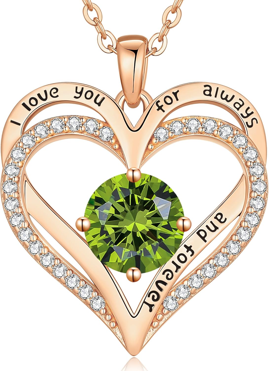 LOUISA SECRET Love Heart Birthstone Necklaces for Women, Birthday Gift for Women, Anniversary Jewelry for Wife Her, 925 Sterling Silver Pendant Necklace, Mother's Day Gift