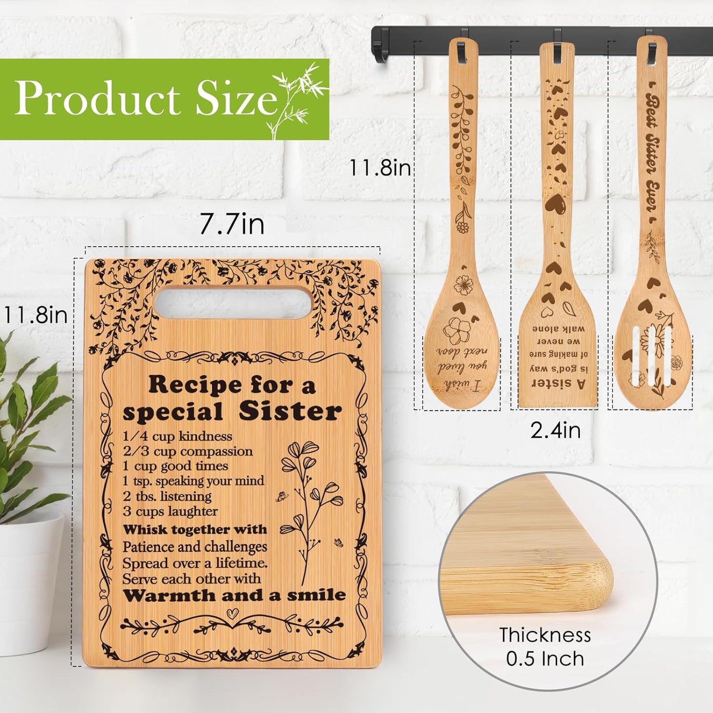 Sister Birthday Gifts Sister Gifts from Sister Christmas Gifts for Sister Best Friendship Gifts for Bestie BFF Best Friend Soul Sister To My Sister Cutting Boards for the Kitchen