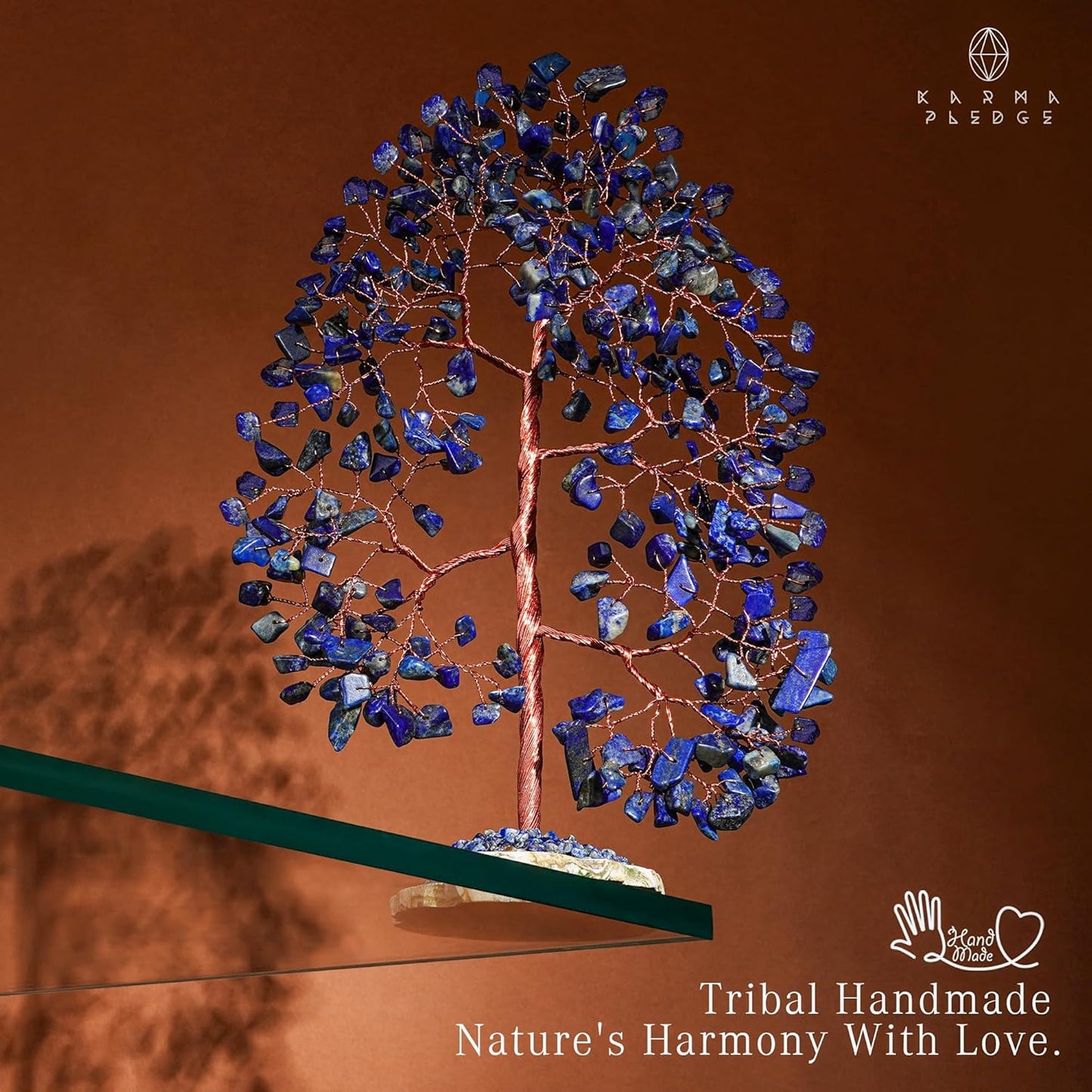 Crystal Trees for Home and Office Decoration, Lapis Lazuli Chakra Healing Crystals Feng Shui Handmade Trees for Positive Energy, Money, Good Luck, Christmas Decor, Birthday Gifts for Women, Mom