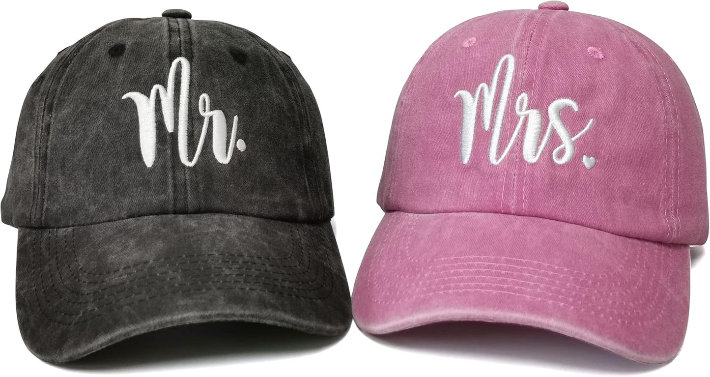 Hepandy Mr Mrs Mom Dad Captain First Mate Mama and Mini Baseball Hats