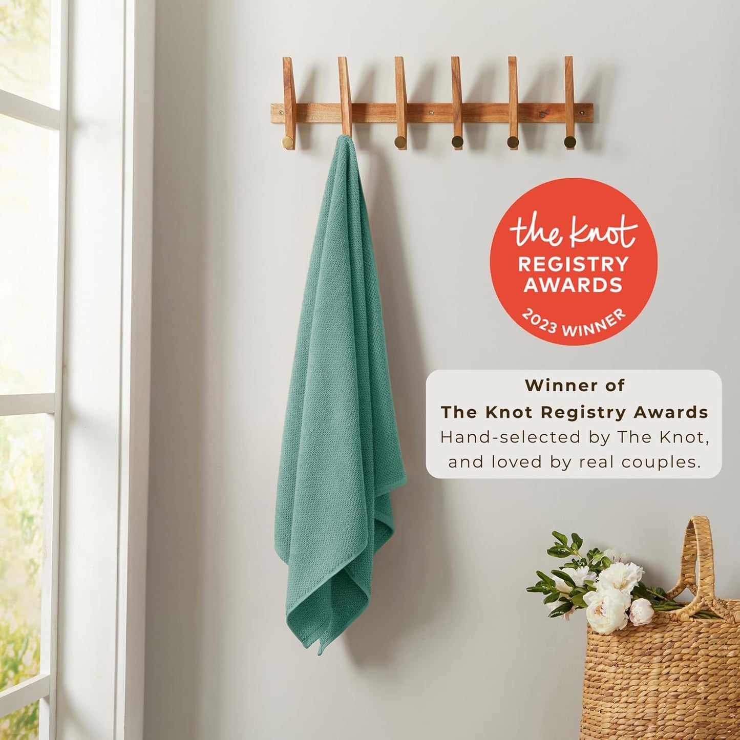 Blue Bath Towels - 100% Cotton 6 Piece Towel Set - 2 Bath Towels, 2 Hand Towels, 2 Washcloths - Absorbent, Quick-Drying, Durable Towels for Bathroom Decor - Low-Twist, Two-Ply Fibers (Mineral Blue)
