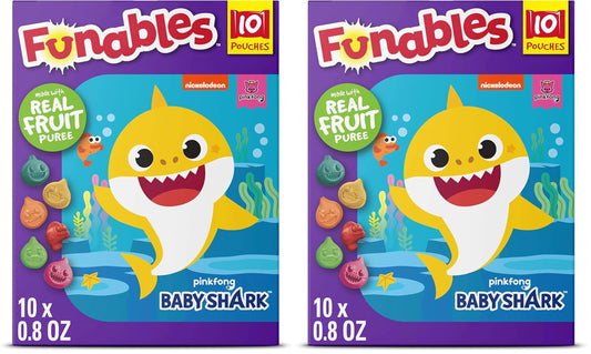 Funables Fruit Snacks, Baby Shark, 10ct (Pack of 2)