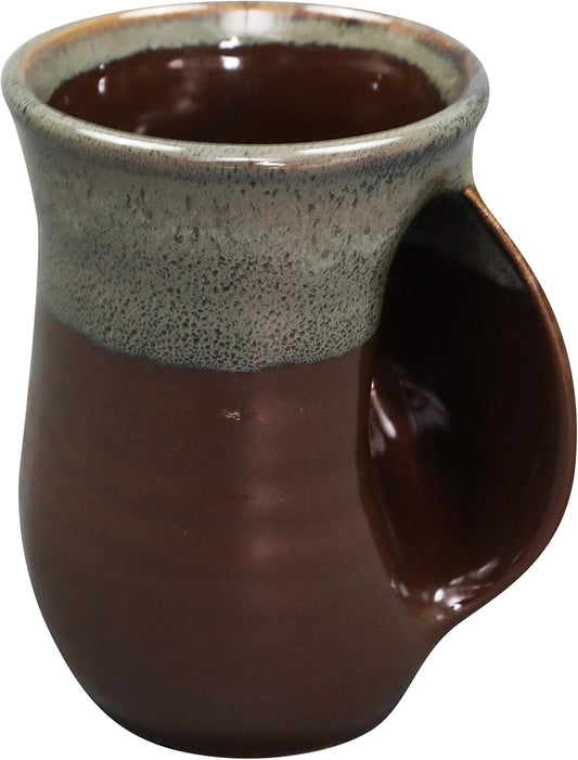 Handwarmer Mug - Mocha - Right Handed,Brown,14oz.