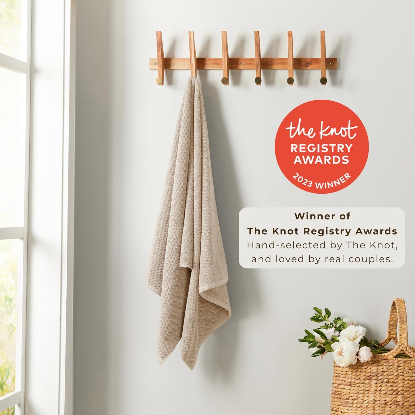 Great Bay Home Taupe Bath Towels - 100% Cotton 4 Pack 54x27 Bath Towel Set - Absorbent, Quick-Drying, Durable Towels for Bathroom Decor - Low-Twist, Two-Ply Fibers (Silver Cloud)